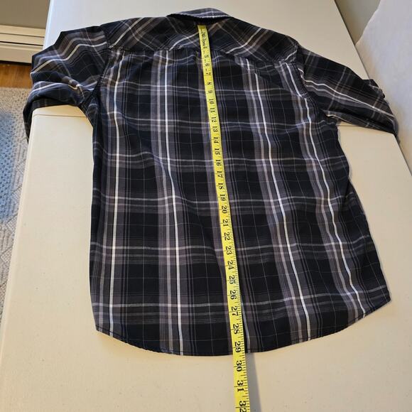 Urban Pipeline Button Down Flannel Shirt Men's M Black White Easy-Care Fabric - Picture 8 of 14